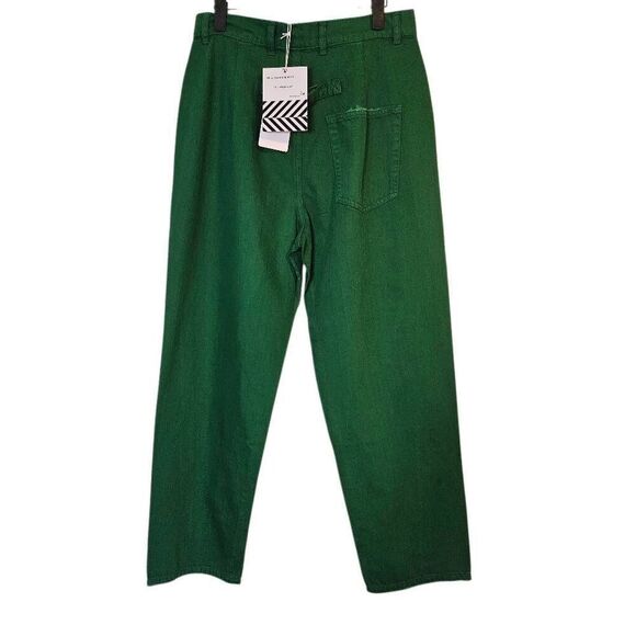 Sandrine Rose womens jeans, green high waisted pleated ankle length Size 30 NWT. - Picture 2 of 6